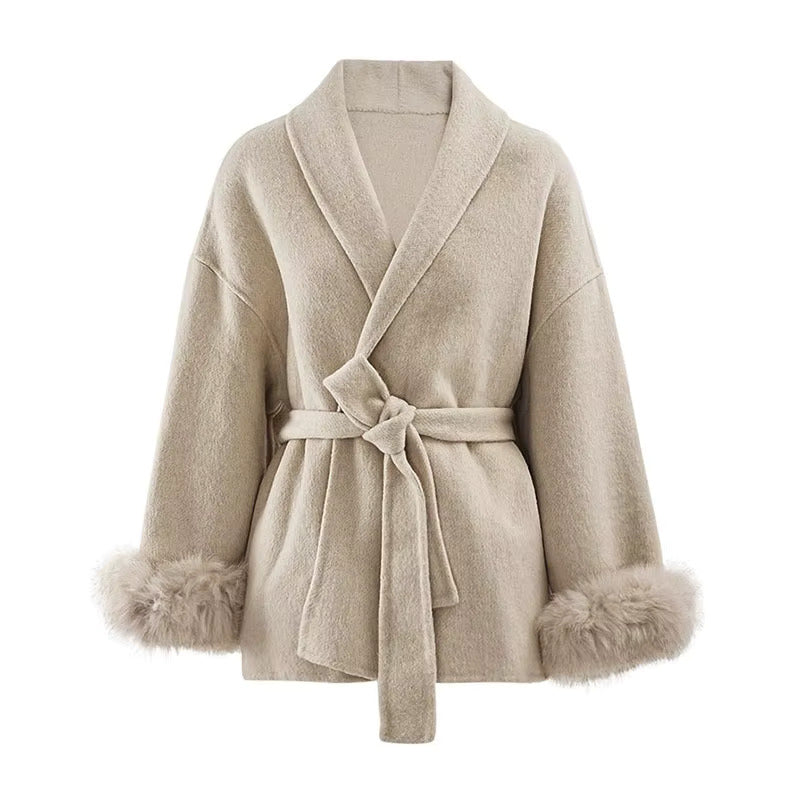 Selene Fur Wrap Coat